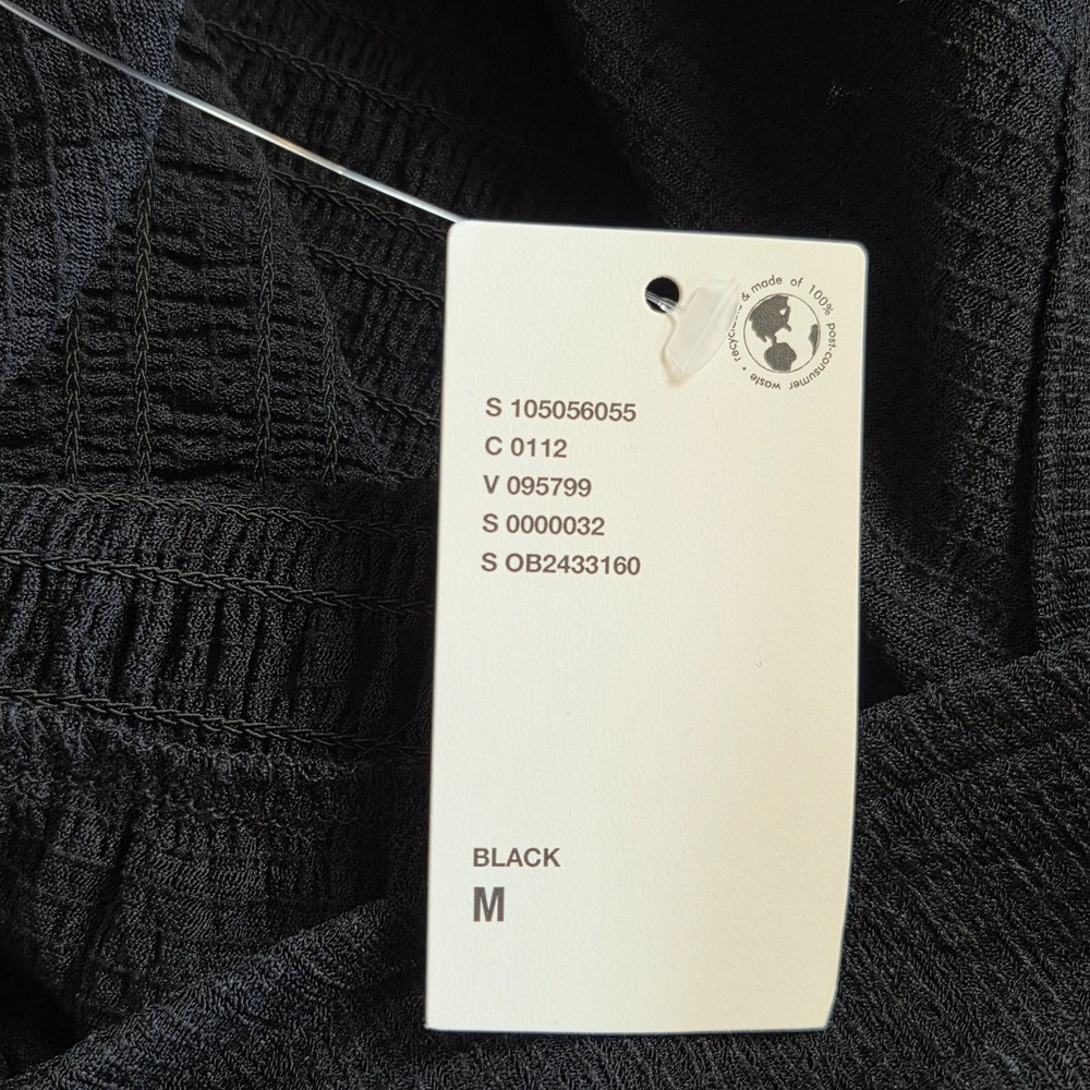 NWT Kimchi Blue Smocked Black Medium Tank Top Textured Reversible Front To Back - Picture 5 of 10